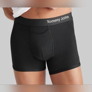 NIB Tommy John Men's Cool Cotton 4" Inseam Boxer Briefs 2-Pack Black Size XXL